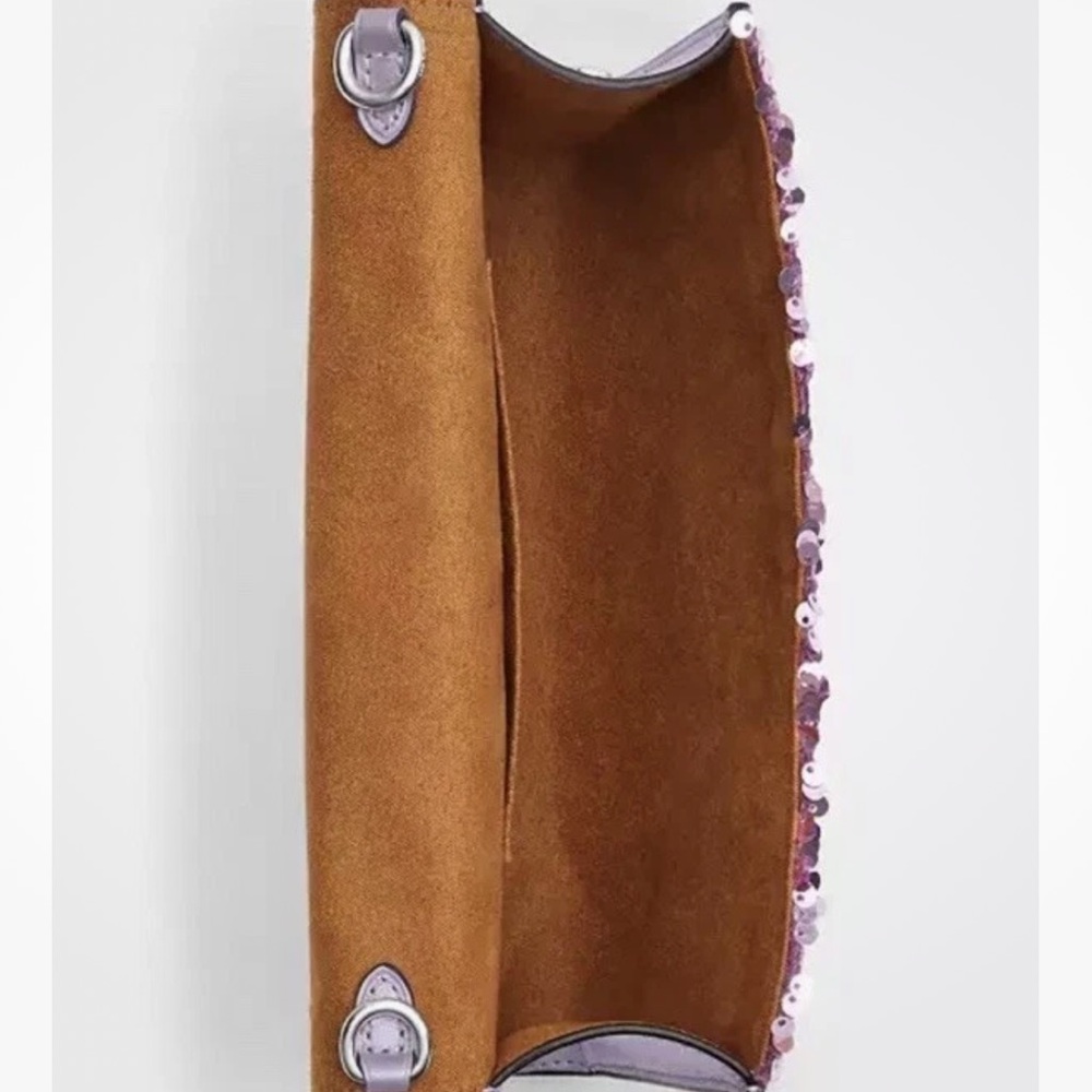 Coach Sequin Clutch/Crossbody in Lilac NWT - Picture 6 of 11